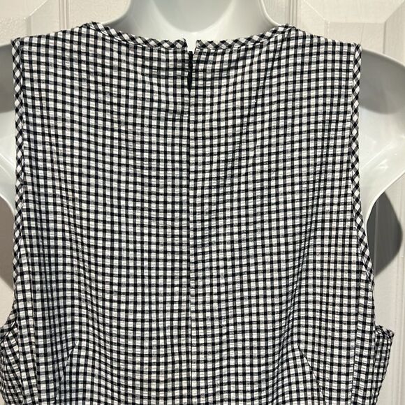 Michael Michael Kors Black/White checked Sleeveless Fit and Flare Dress Size 12 - Picture 7 of 14